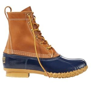 NWT LL Bean Duck Boot Navy Tan 10 wide